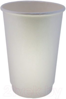 Набор бумажных стаканов Gecko Двухслойный 450мл (25шт, белый)