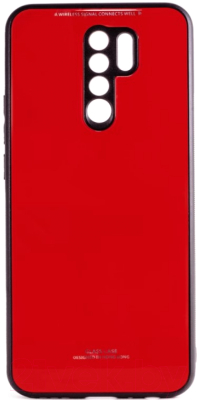Чехол-накладка Case Glassy для Redmi 9 (красный)