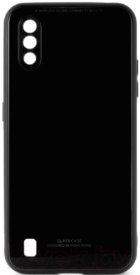 Чехол-накладка Case Glassy для Galaxy M01 (черный)