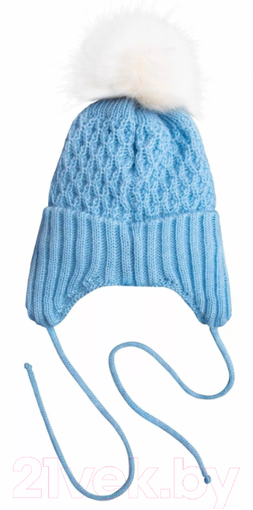 Шапочка для малышей Amarobaby Pure Love Wool / AB-OD20-PLW16/19-42 (голубой, р-р. 42-44) — фото 2