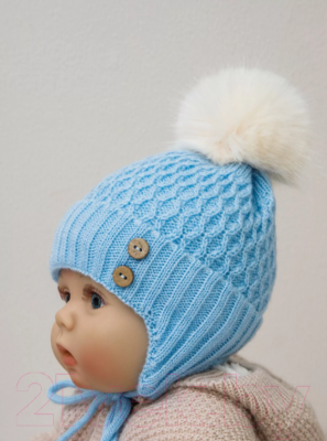 Шапочка для малышей Amarobaby Pure Love Wool / AB-OD20-PLW16/19-44 (голубой, р-р. 44-46)