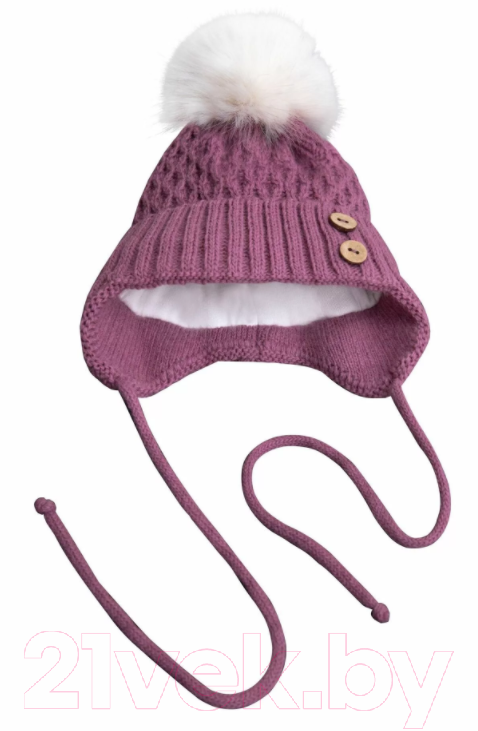 Шапочка для малышей Amarobaby Pure Love Wool / AB-OD20-PLW16/06-38 (розовый, р-р. 38-40) — фото 3