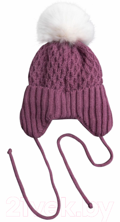 Шапочка для малышей Amarobaby Pure Love Wool / AB-OD20-PLW16/06-38 (розовый, р-р. 38-40) — фото 2