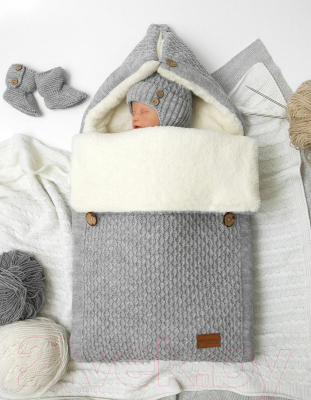Шапочка для малышей Amarobaby Pure Love Wool / AB-OD20-PLW16/11-44 (серый, р-р. 44-46)