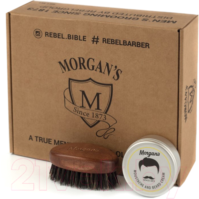 Набор для ухода за бородой и усами Morgans Крем + щетка / MG111