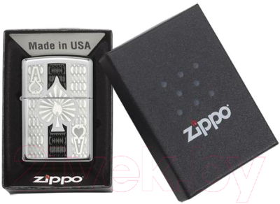 Зажигалка Zippo Ace / 24196 (серебристый глянцевый)
