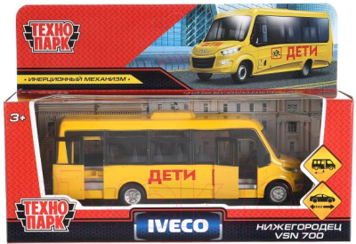 Изображение товара Автобус игрушечный Технопарк Iveco Daily VSN-700 Дети / DAILY-15CHI-YE
