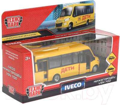 Изображение товара Автобус игрушечный Технопарк Iveco Daily VSN-700 Дети / DAILY-15CHI-YE