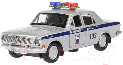 Автомобиль игрушечный Технопарк ГАЗ-2401. Волга Полиция / 2401-12POL-SR (серебристый)