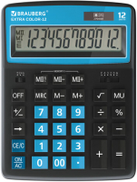 Калькулятор Brauberg Extra Color-12-BKBU / 250476 (черно-голубой) - 