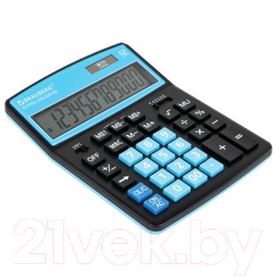 Калькулятор Brauberg Extra Color-12-BKBU / 250476 (черно-голубой)