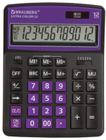 Калькулятор Brauberg Color-12-BKPR / 250480 (черно-фиолетовый) - 