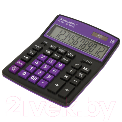 Калькулятор Brauberg Color-12-BKPR / 250480 (черно-фиолетовый)