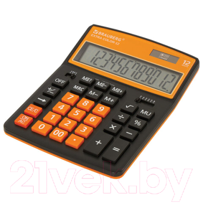 Калькулятор Brauberg Color-12-BKRG / 250478 (черно-оранжевый)