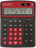 Калькулятор Brauberg Color-12-BKWR / 250479 (черно-малиновый) - 
