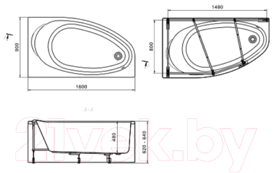 Изображение товара Ванна акриловая Roca Cofru 160x90 / 248574000