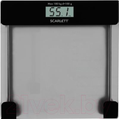 Напольные весы электронные Scarlett SC-BS33E105 (дымчатый серый)