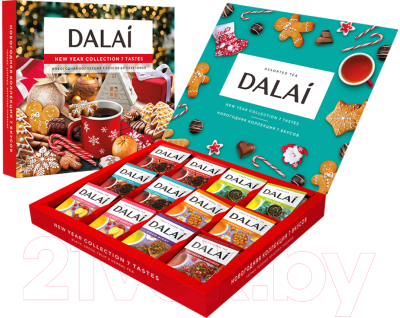 Чай пакетированный Dalai Новогодняя коллекция 7 вкусов / 12292 (60пак)