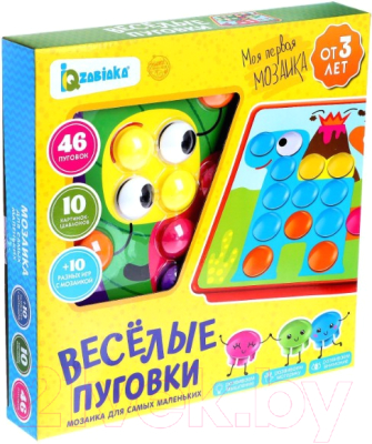 

Развивающая игра Zabiaka, Веселые пуговки. Мозаика для самых маленьких 46 пуговок / 261984