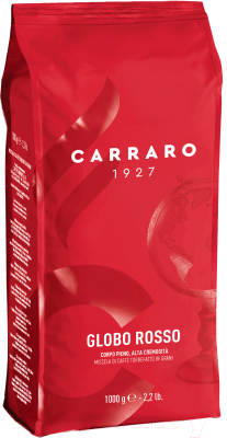Кофе в зернах Carraro Globo Rosso 30% арабика, 70% робуста (1кг)