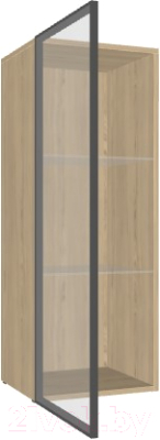 Шкаф-пенал с витриной Шатура Chelsea серый,Rimini белый,Rimini серый S1C-01.FB / 488165