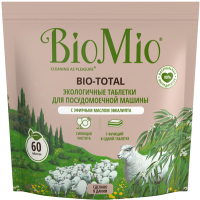 Таблетки для посудомоечных машин BioMio Bio-Total с маслом эвкалипта (60шт) - 