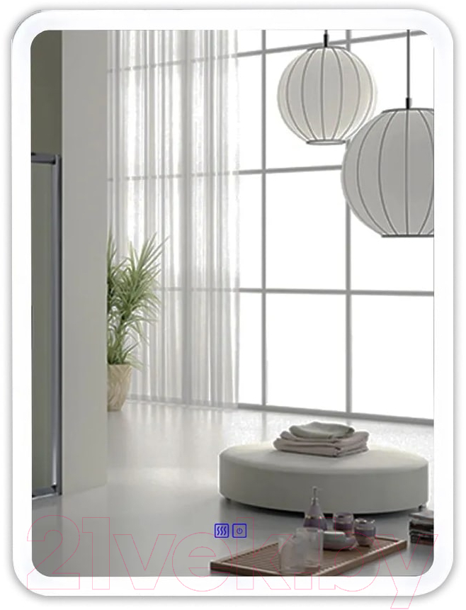 Зеркало Пекам Marta 80x120 / marta-80x120sp (с подсветкой, сенсором на прикосновение и подогревом)