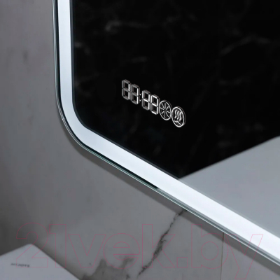 Зеркало Пекам Marta 1 90x60 / marta1-90x60spcl (с подсветкой, сенсором на прикосновение, подогревом и часами)