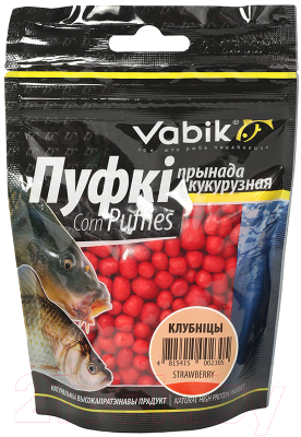 Прикормка рыболовная Vabik Corn Puffies Клубника / 6623