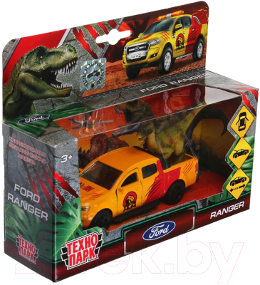 Автомобиль игрушечный Технопарк Ford Ranger Пикап с динозавром / SB-18-09-FR+DINO-WB