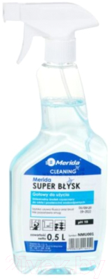 Средство для мытья стекол Merida Супер Блеск Для Мытья Водостойких Поверхностей  (500мл)
