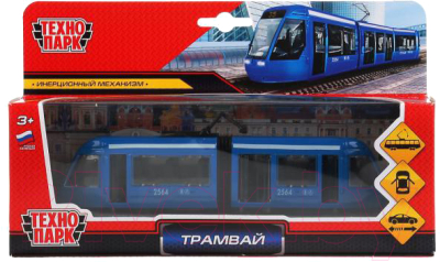 Трамвай игрушечный Технопарк С гармошкой / SB-17-51-BL(NO IC)WB