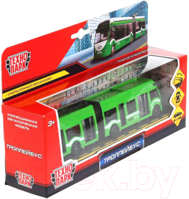 Троллейбус игрушечный Технопарк С резинкой / SB-18-11-GN-WB(NO IC)