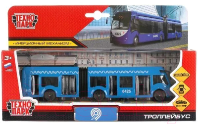 Троллейбус игрушечный Технопарк С резинкой / SB-18-11WB(NO IC).20-1