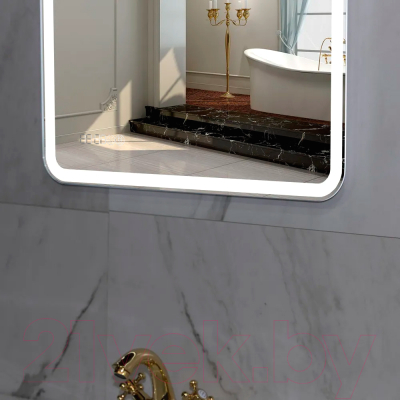 Зеркало Пекам Marta 1 80x80 / marta1-80x80spcl (с подсветкой, сенсором на прикосновение, подогревом и часами)