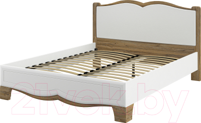 Двуспальная кровать Мебель-Неман Тиффани МН-041-01 (белый/прованс)