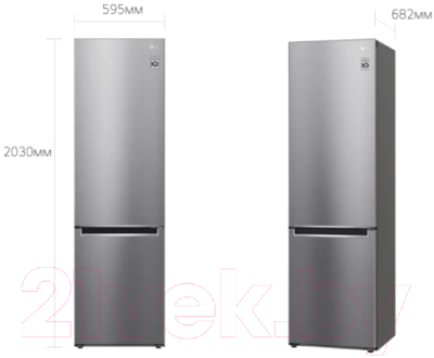 Изображение товара Холодильник с морозильником LG DoorCooling+ GA-B509MMZL
