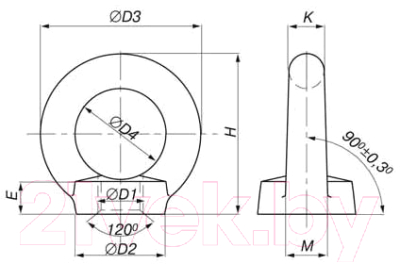 Гайка ЕКТ М20 DIN582 / C90046