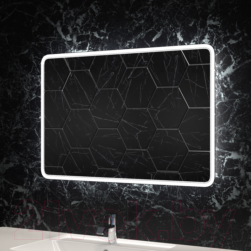Зеркало Пекам Marta 2 80x100 / marta2-80x100scl (с подсветкой, сенсором на прикосновение и часами) — фото 6