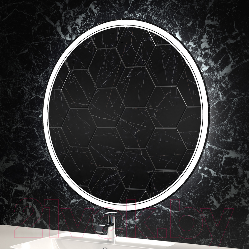 Зеркало Пекам Ring 2 80x80 / ring2-80x80spcl (с подсветкой, сенсором на прикосновение, подогревом и часами) — фото 5