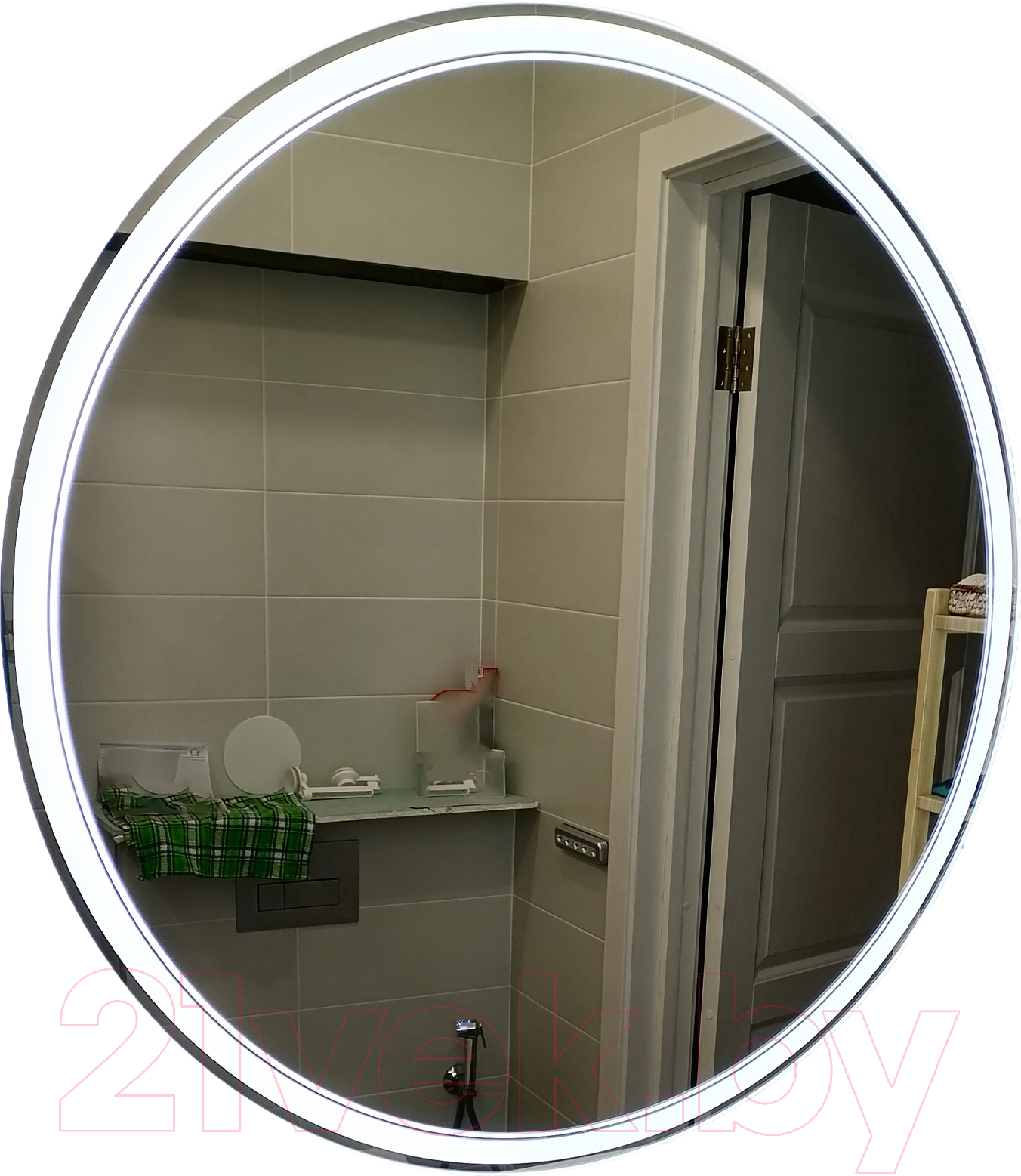 Зеркало Пекам Ring 2 80x80 / ring2-80x80spcl (с подсветкой, сенсором на прикосновение, подогревом и часами)