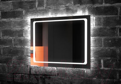 Зеркало Пекам Sandi 100x80 / Sandi-100x80scl (с подсветкой, сенсором на прикосновение и часами)