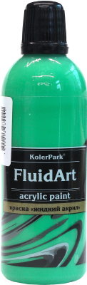 Акриловая краска KolerPark Fluid Art Жидкий акрил (80мл, зеленый)