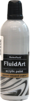 Акриловая краска KolerPark Fluid Art Жидкий акрил (80мл, серебро) - 