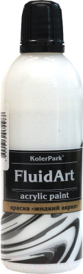Акриловая краска KolerPark Fluid Art Жидкий акрил (80мл, серый)