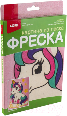 Изображение товара Набор для творчества Lori Фреска. Картина из песка Единорожка / Пз/ф-017