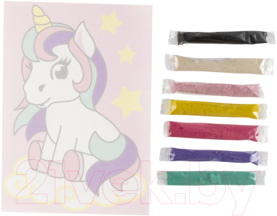 Изображение товара Набор для творчества Lori Фреска. Картина из песка Единорожка / Пз/ф-017