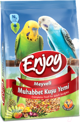 Корм для птиц Enjoy Для волнистых попугаев с фруктами (400г)
