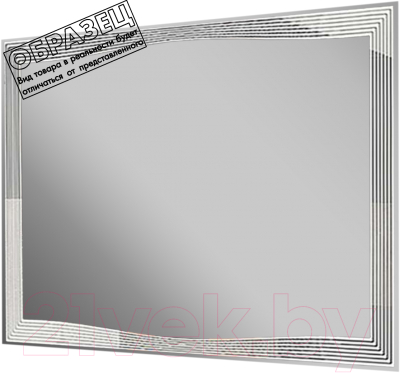 Зеркало Пекам Lines 80x100 / Lines-80x100scl (с подсветкой, сенсором на прикосновение и часами)