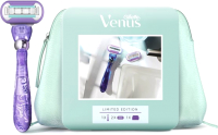 Набор для бритья Gillette Станок Venus+1кассета+1 кассета Vitamin E+косметичка - 